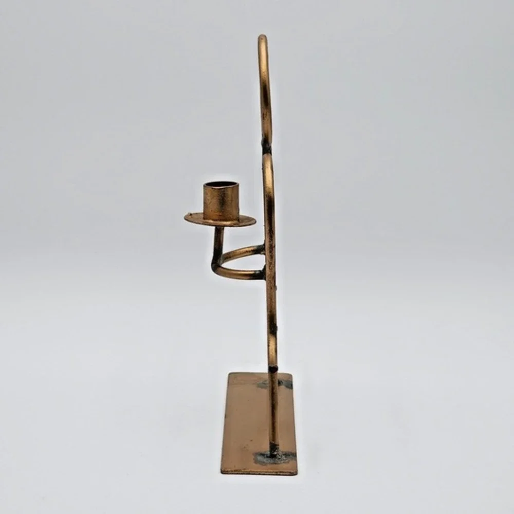 Vintage Issac Halali Brass Angel Candle Holder‎ Handcrafted Israel Brutalist Art